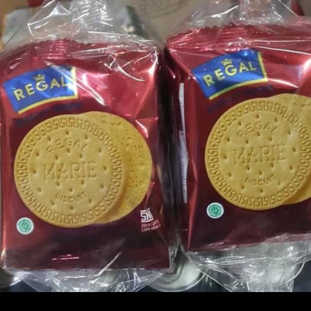 

Biskuit Marie Regal 1 Renceng 10 pcs x 12 gram Regal Biscuit Susu