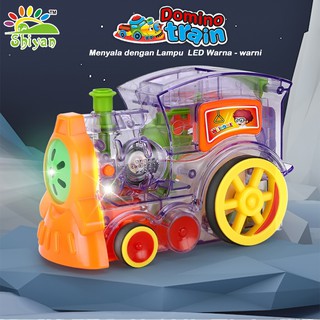 [Shiyan] mainan edukasi anak mainan kereta api penyusun domino