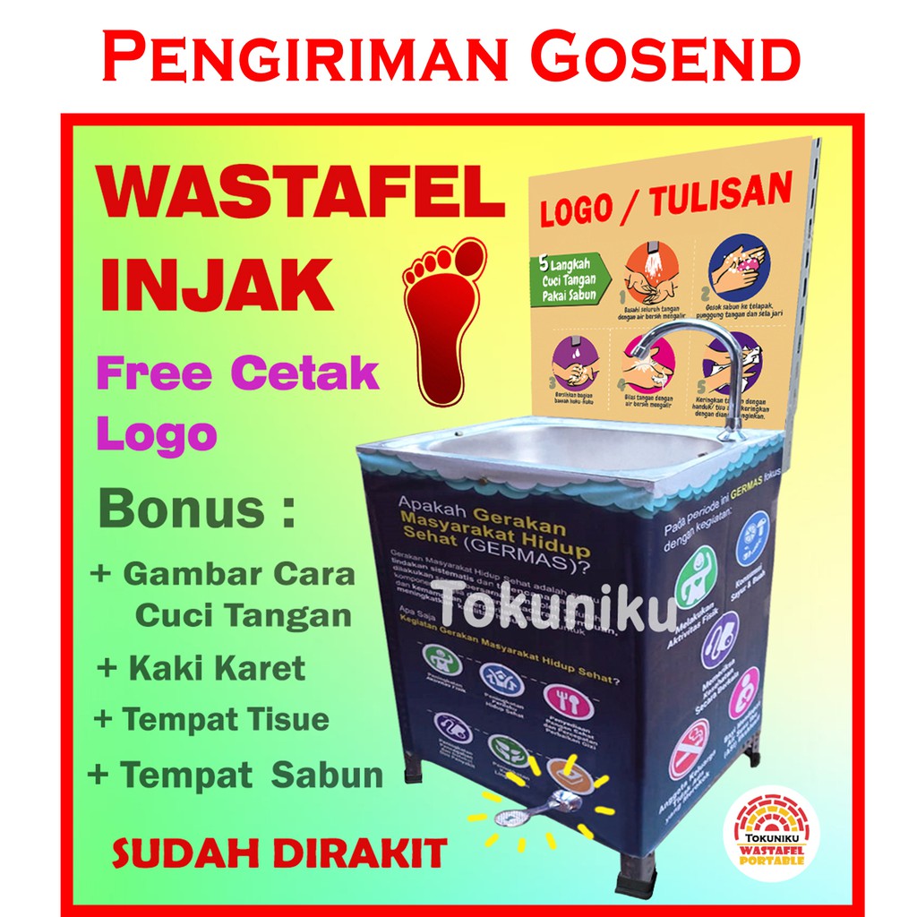 KHUSUS GOSEND - Wastafel Injak Ekonomis Wastafel Portable Pedal