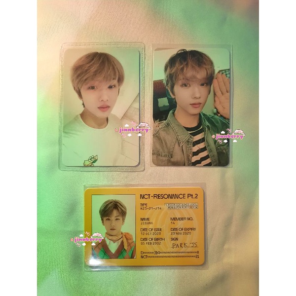 photocard jisung chiliing,cafe,id card resonance