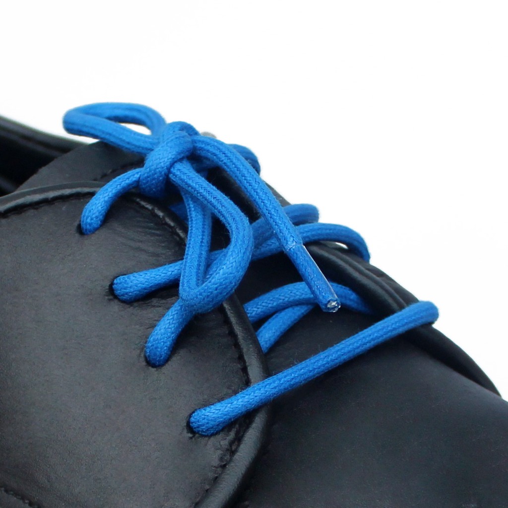 MR Shoelaces RD02 Blue (Biru) Tali Sepatu Lilin 2-3mm Bulat Round 50cm 60cm 70cm 80cm 90cm 100cm 120cm 150cm (Waxed Laces) - Premium Shoelace