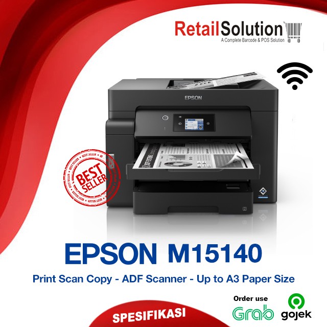 Printer A3 WiFi Epson M15140 Monochrome Print Scan Copy ADF Duplex