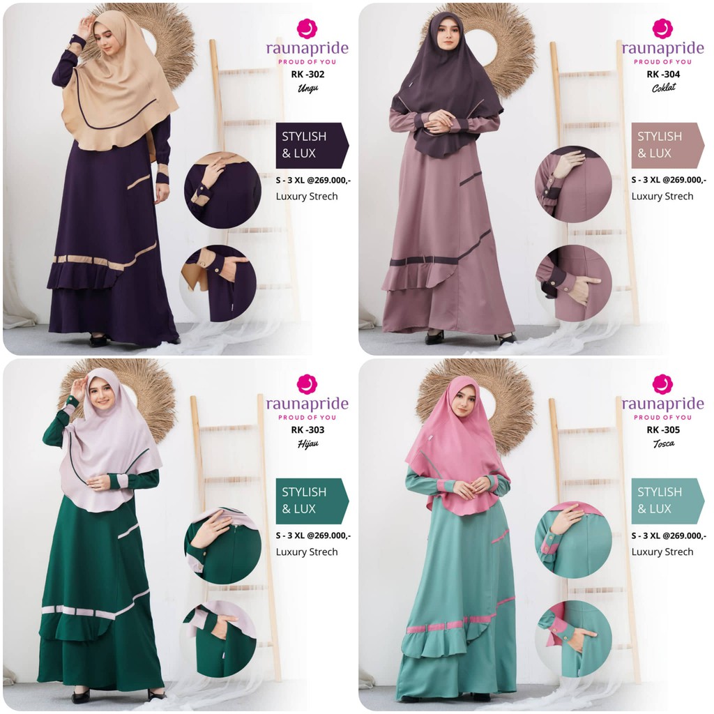 Gamis Wanita Rauna / RK - 302 / 303 / 304 / 305 / Fashion Muslim