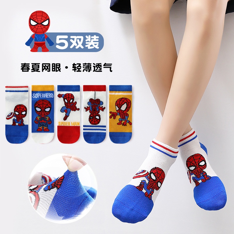 Okaybaby B168 Kaos Kaki Anak Laki Laki Spiderman Import (PREMIUM QUALITY) Bahan Tebal Lembut Motif Keren Terbaru 1-5 Tahun