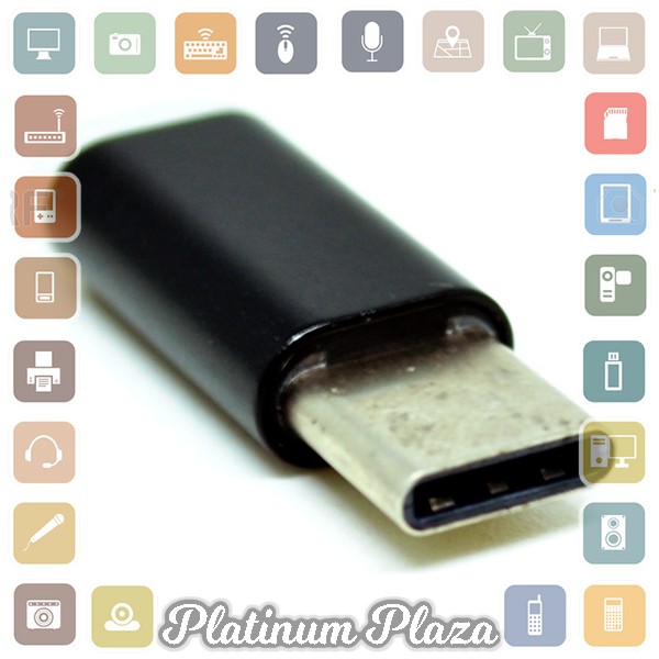 Taffware Adapter Konverter Micro USB ke USB 3.1 Type C Bahan Aluminium - US189 - Black`76MMMW-