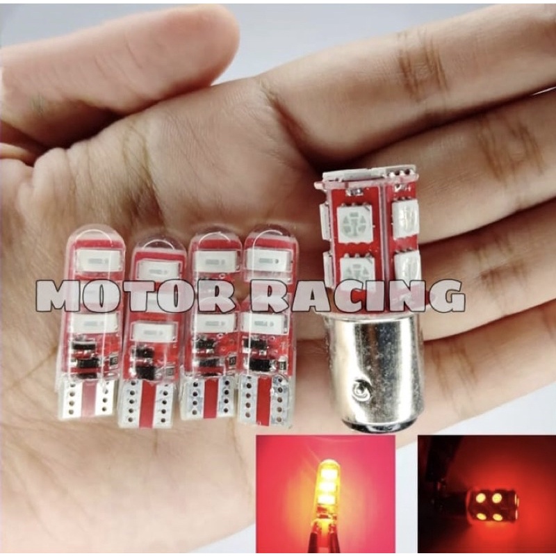 Paket Lampu Variasi Motor 4pcs Sen Jelly Non Flash/Diam Plus Lampu Stop 13 LED Kedip Univesal Semua Motor