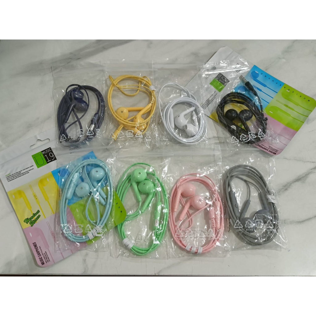 HEADSET HANDSFREE MACARON U19 SUPER BASS