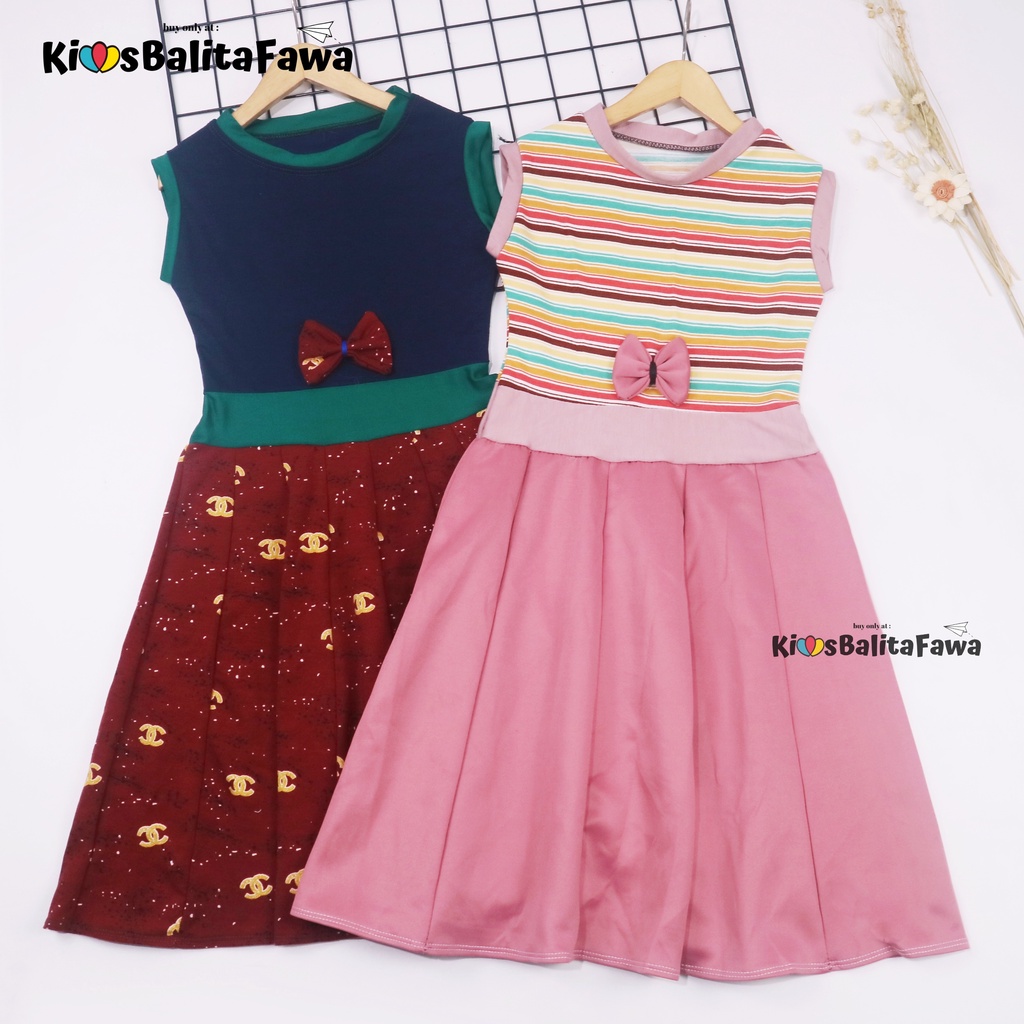 Dress Lala Uk 8-9 Th / Dress Anak Perempuan Baju Cewek Yukensi Dres Batik Murah Casual Pesta Adem