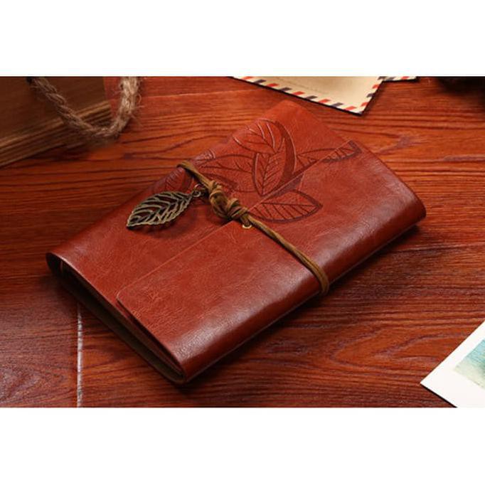 

Buku Catatan Binder Kulit Retro Leaf Note Kertas A6 - Coffee TERLARIS