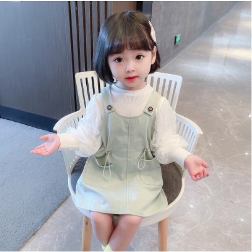 Dress tutu dress lengan panjang anak perempuan LENGAN PANJANG TOSCA OREN 2 TALI