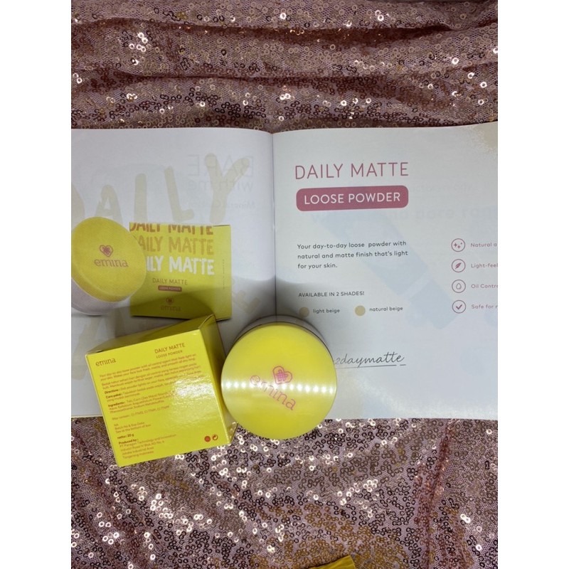 ✿ELYSABETHME✿ ˜”*°• emina •°*”˜. emina daily mattee bedak tabur bisa untuk setting makeup anti wajah berminyak