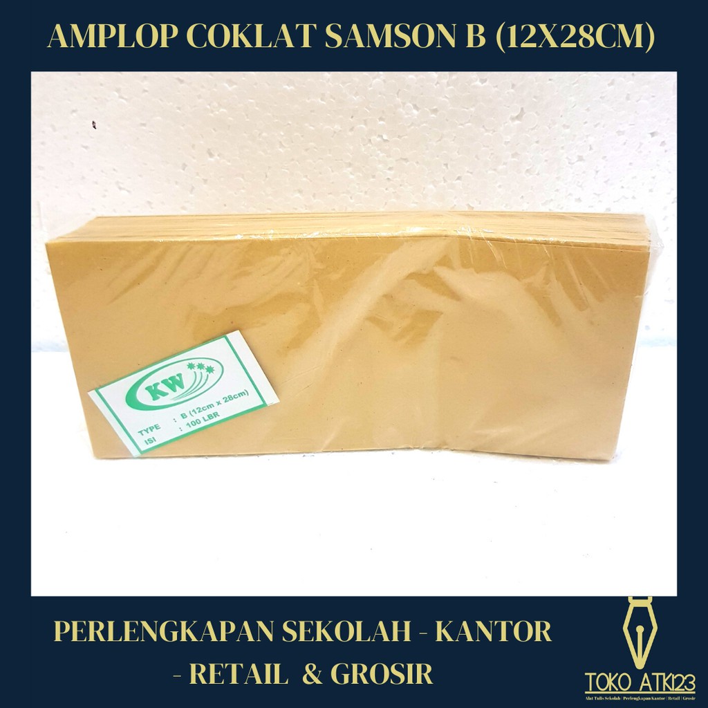 Amplop Coklat Samson B Ukuran 12x28cm / Amplop Gaji / Amplop Dokumen ...