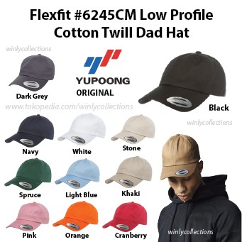Topi Flexfit Low Profile Cotton Twill Dad Hat 6245CM Import Yupoong ORIGINAL 100%