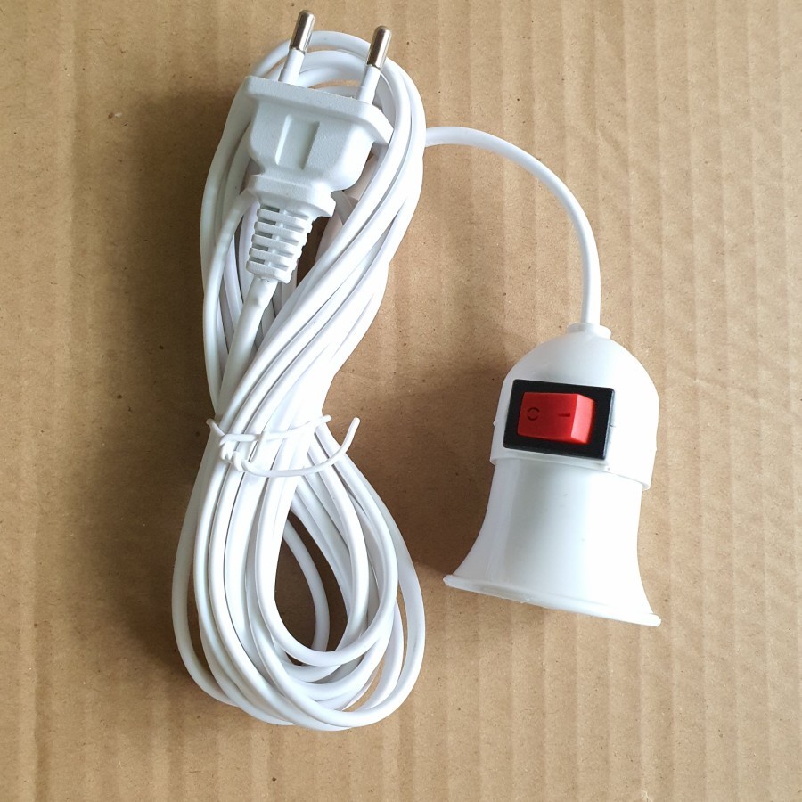 Fitting Gantung Bohlam Lampu Saklar Fiting Socket + Panjang Kabel 5 M / Fitting Lampu Berkualitas