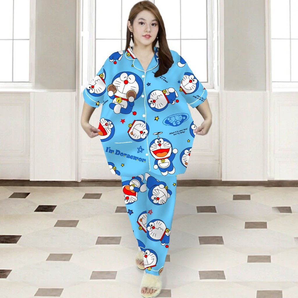 PIYAMA CP JUMBO SIZE XXL/KARAKTER/PIYAMA CPJUMBO STARMOON/BAJU TIDUR-DEMON SUPRISE BIRU