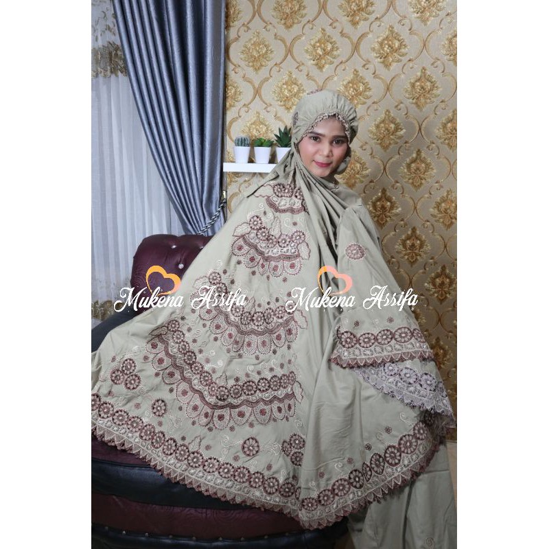 Mukena Bordir Padang Bukittinggi | Mukena Handmade - warna unik