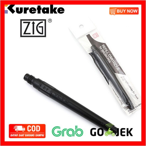 

(BISA COD) Kuretake Zig Brush Pen No. 22 Refill Cartridge - Black