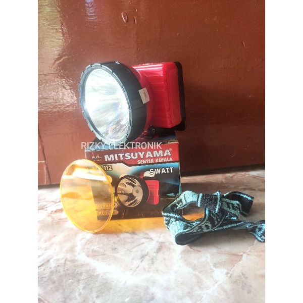 Senter Kepala Headlamp LED 5W 5 Watt Flashlight Mitsuyama MS-112