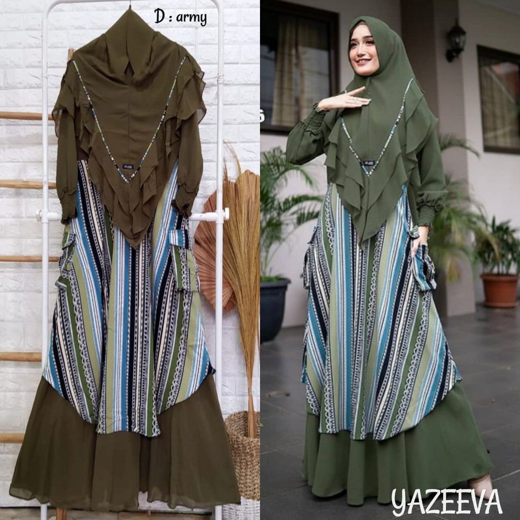 YAZEEVA 6 size L by Aluna Mirranda gamis syar'i set khimar