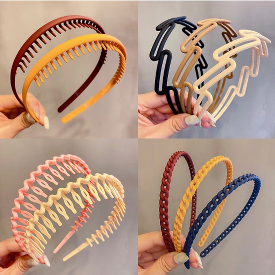 Bando Korea Perempuan Model Sirkam Anti Patah Bahan Plastik Aksesoris bandana Rambut Lucu Fashion Wanita kualitas import AK128