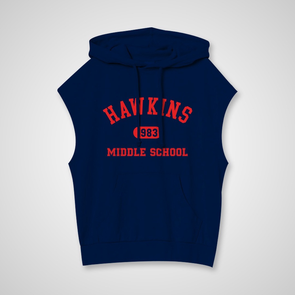 SLEEVELESS HOODIE ROMPI HAWKINS MIDLLE SCHOOL / HOODIE ROMPI UNISEX