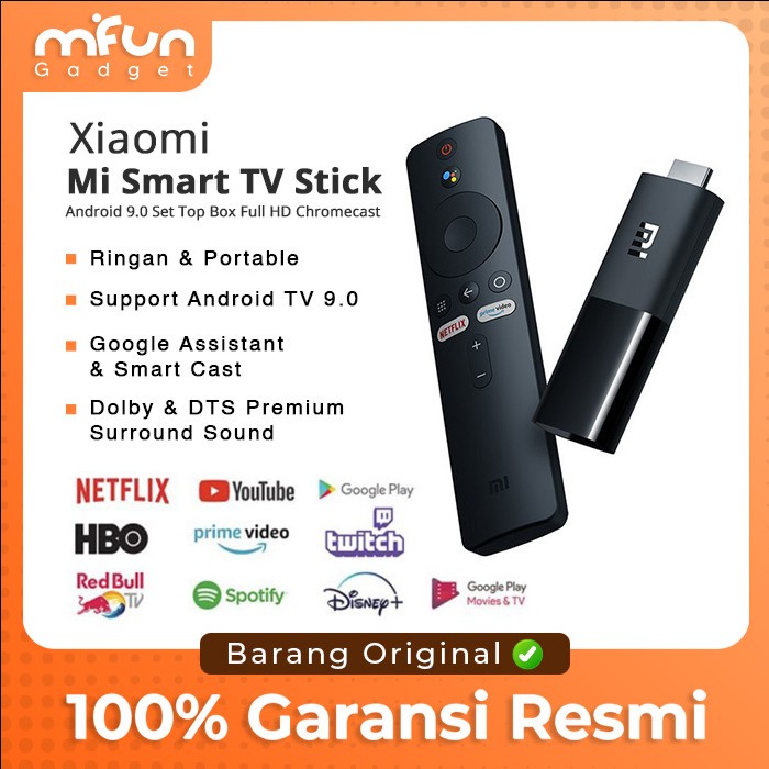 Xiaomi Mi TV Stick Quad Core 1GB RAM ROM Bluetooth 4.2 - Mi Stick