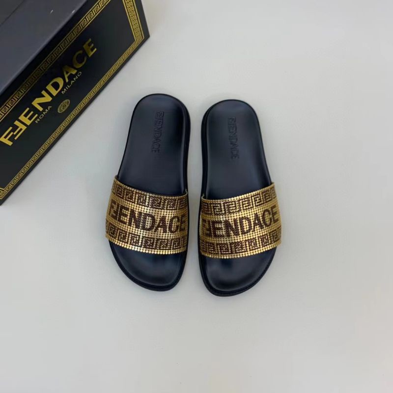 sandal pria Fendace sendal cowok selop slippers mirror terbaru P1SHOES