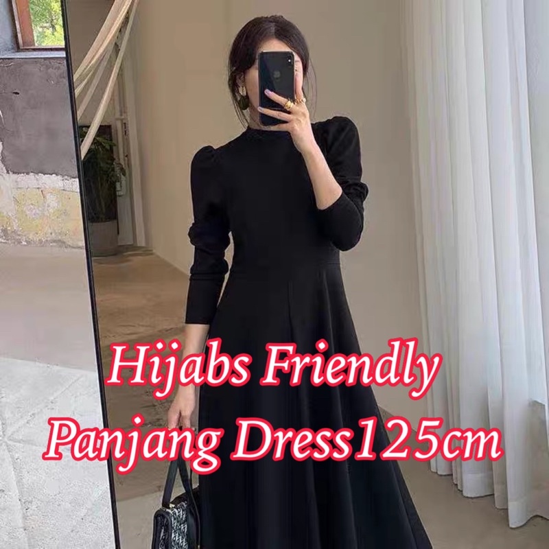 THEONE || Midi Long Dress Model Turtle Neck Hijabers (S/M/L/XL/XXL) / Gaun Panjang Wanita Hijab