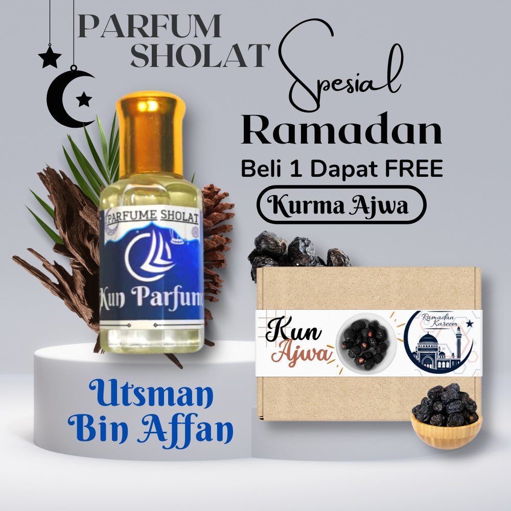 [Beli 1 Gratis KURMA] Parfum Sholat Utsman Bin Affan / Non alkohol Parfum Pria Halal / Parfum Roll O