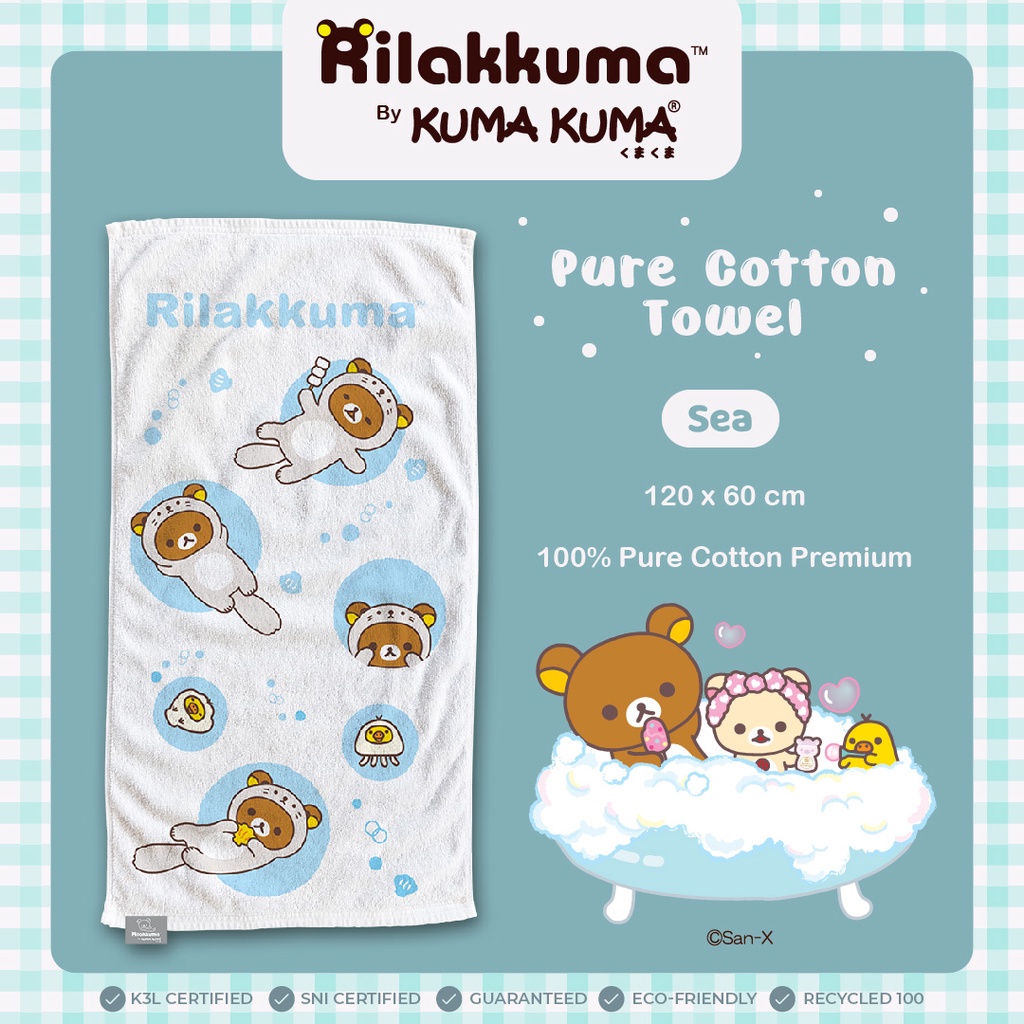 Kuma Kuma Handuk Pure Cotton Rilakkuma