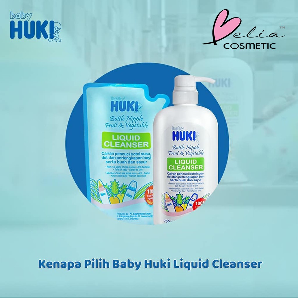 ❤ BELIA ❤ BABY HUKI Liquid Cleanser 100 | 200 | 450 ml | Pencuci Alat Bayi | Buah dan Sayur (✔️BPOM)