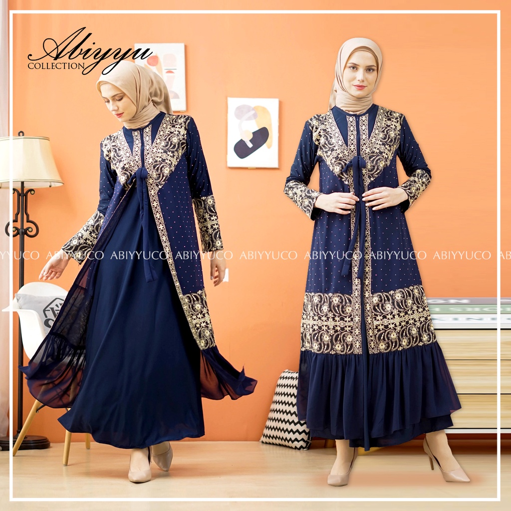 Abiyyuco TA9017 | Gamis Abaya Arabian Turki, Turkey Mewah, Turky Hitam dan Warna