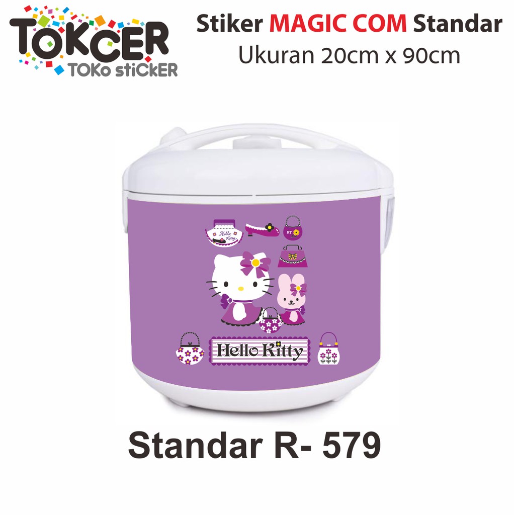 Stiker Kulkas/Kompor/Magicom Motif Hello Kitty Lilac