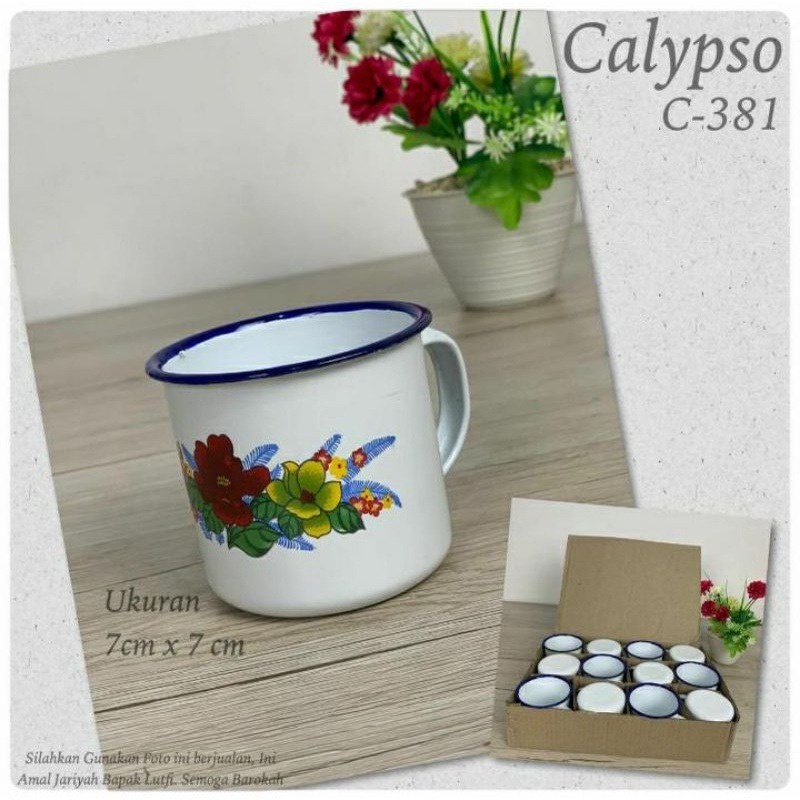 CANGKIR ENAMEL POLOS 7 CM/MUG ENAMEL/CANGKIR SENG KALENG JADUL/GELAS SOUVERNIR /GELAS KALENG