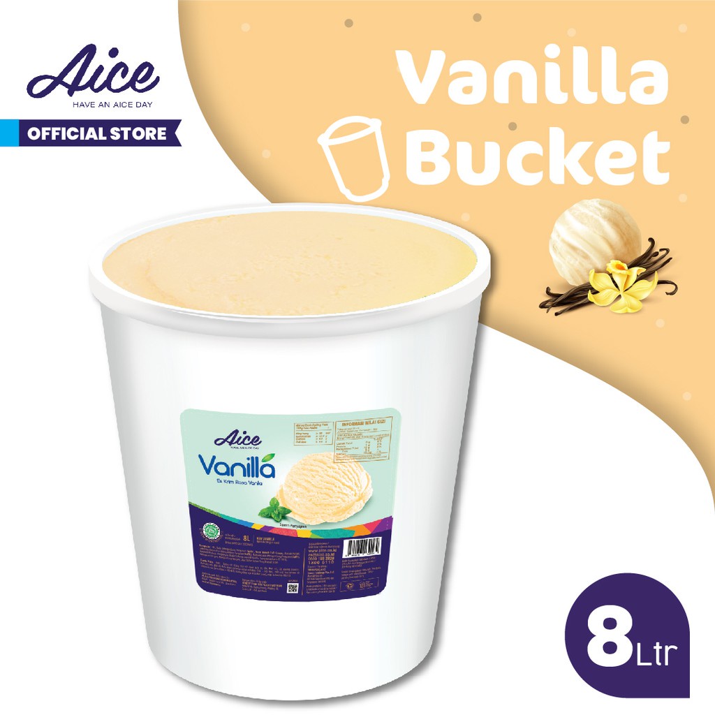 

AICE Vanilla Bucket Ice Cream Es Krim Ember 8L Eskrim