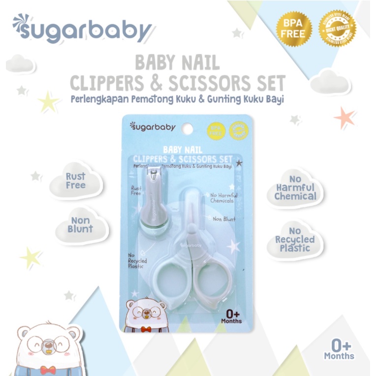 Sugar Baby Manicure 2in1 Baby Nail Clippers&amp;Scissors Set (pemotong&amp;gunting kuku) CBKS