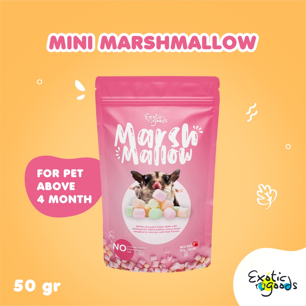 MARSHMALLOW SUGAR GLIDER 50g MARSHMALLOW HAMSTER SNACK SUGAR GLIDER SNACK HAMSTER FISH SUGAR GLIDER