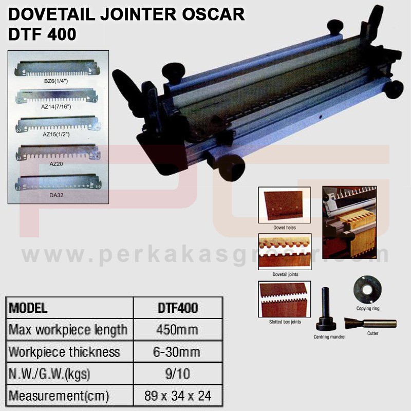 Dovetail Jointer DTF 400 OSCAR Mal Sambungan Ekor Burung Jointer OSCAR