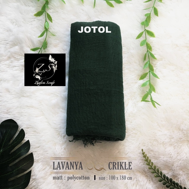 HIJAB Best Seller PASHMINA CRINKLE / CRINCLE - PASHMINA CUTTON CRINKLE / NEGRO / KUSUT-Hijau Botol