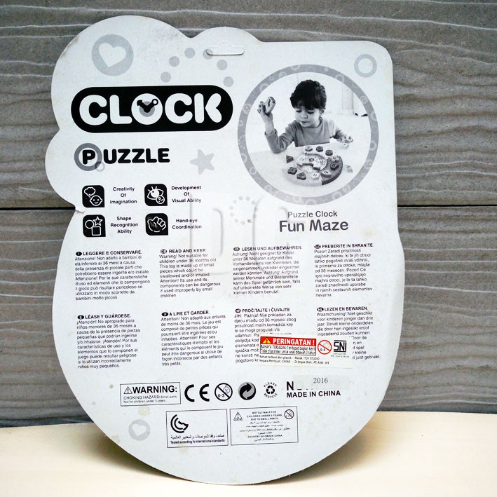 Mainan Edukatif Anak Puzzle Clock Geometri Fun Maze | Mainan Jam Puzzle | Belajar Jam &amp; Bentuk