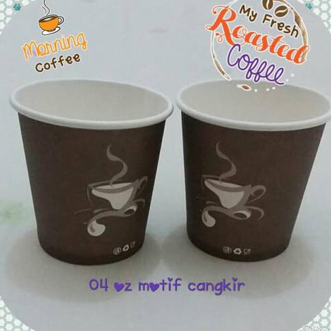 Super Paper Hot Cup 4 Oz Motif Cangkir Sale