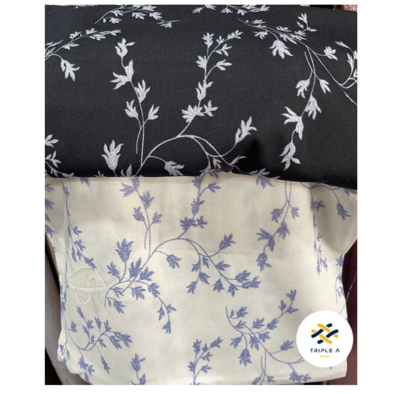 KAIN RAYON LINEN 1/2 METER MOTIF BUNGA KECIL || KAIN RAYON MOTIF