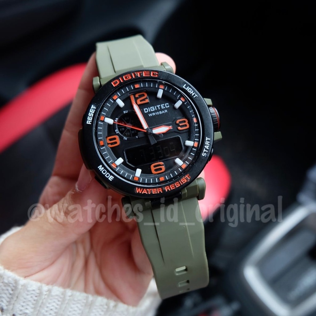 Jam Tangan Digitec Original (Tali Hijau Army)