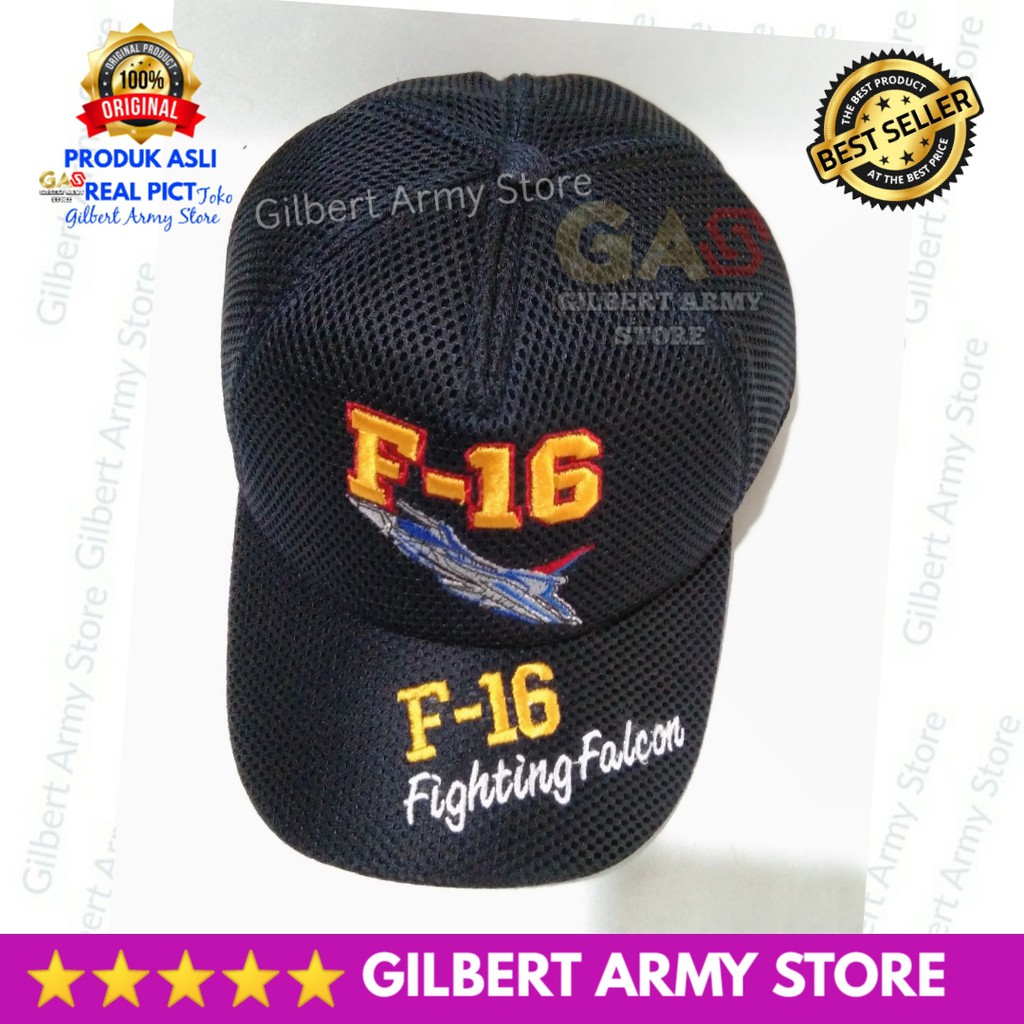 GILBERT ARMY STORE-Topi F16 Sukhoi   Bahan Jaring Biru Navy Grosir Murah Gilbert Army store Topi