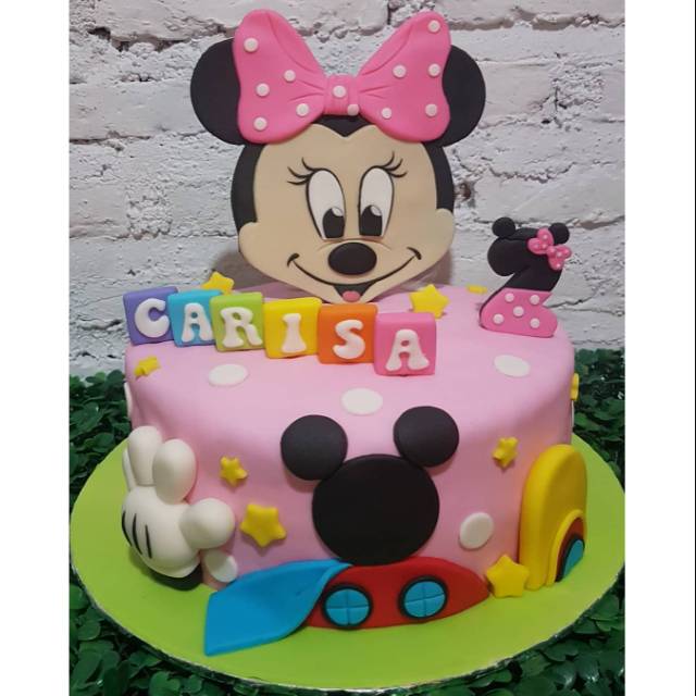 

Cake Ultah Mini Mouse Full Fondant