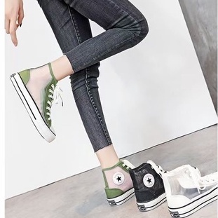 Sepatu Sneakers Wanita Fashion High Top Sepatu Korea Terbaru Spatu snakers Cewek Import Kekinian SP-179