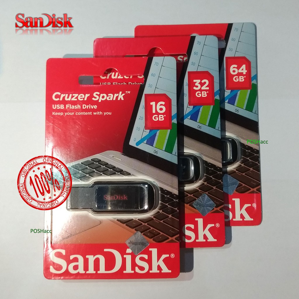 SANDISK Flashdisk USB 2.0 CRUZER SPARK 16GB, 32GB, 64GB