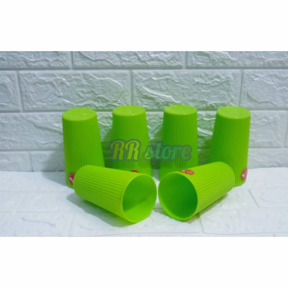 12pcs gelas bambu plastik gelas warna