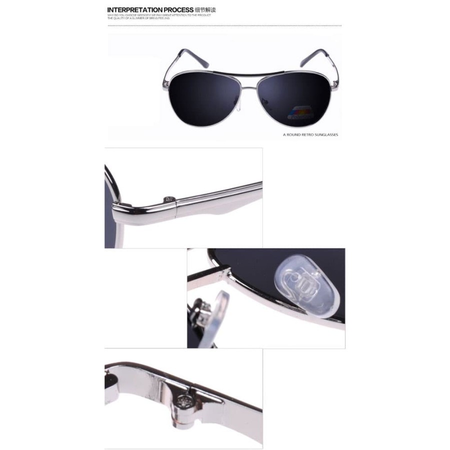 Kacamata Hitam Polarized - Silver