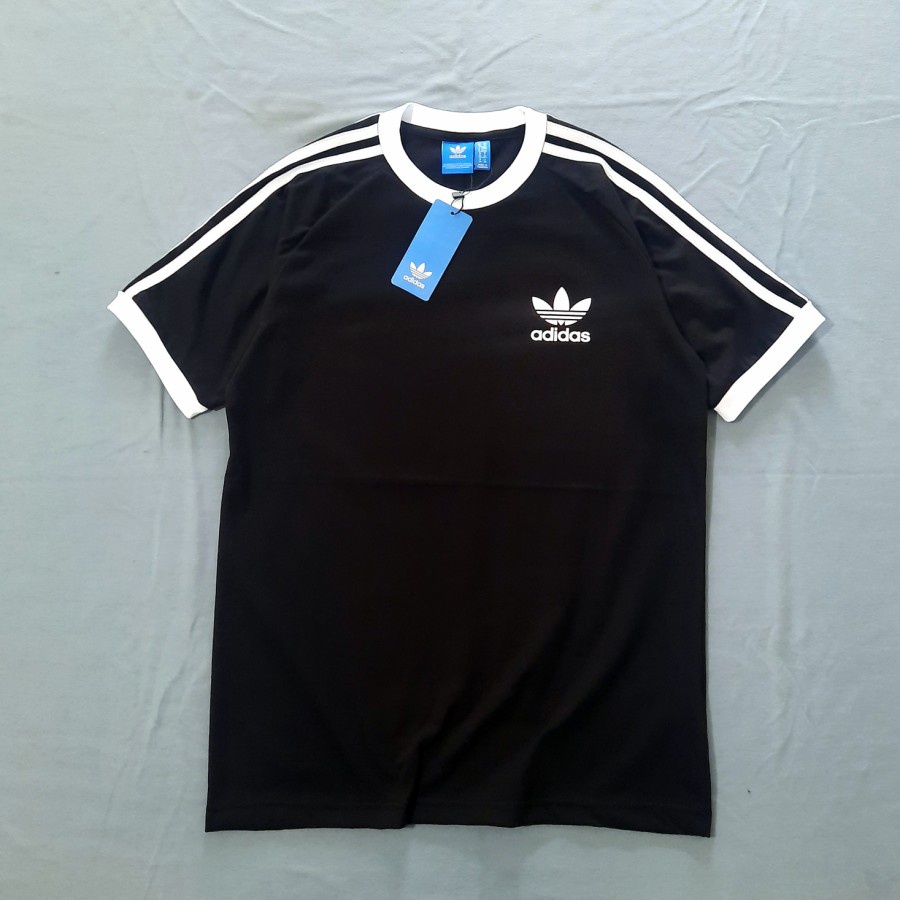 Baju Kaos Adidas Black List Putih California Logo Bordir